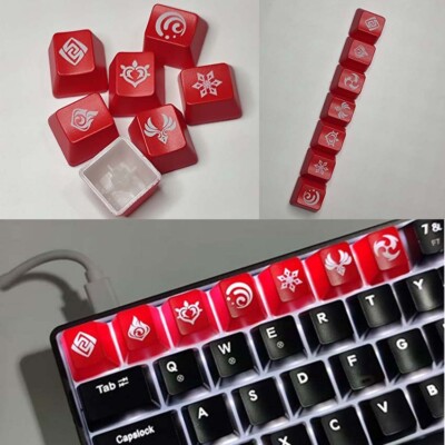 Für Genshin Mechanische Tastatur Tastenkappe Transluzent Abs OEM R4 Tastenkappen