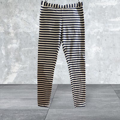 Free Press Black And Very Lite Beige Striped Leggings Size S
