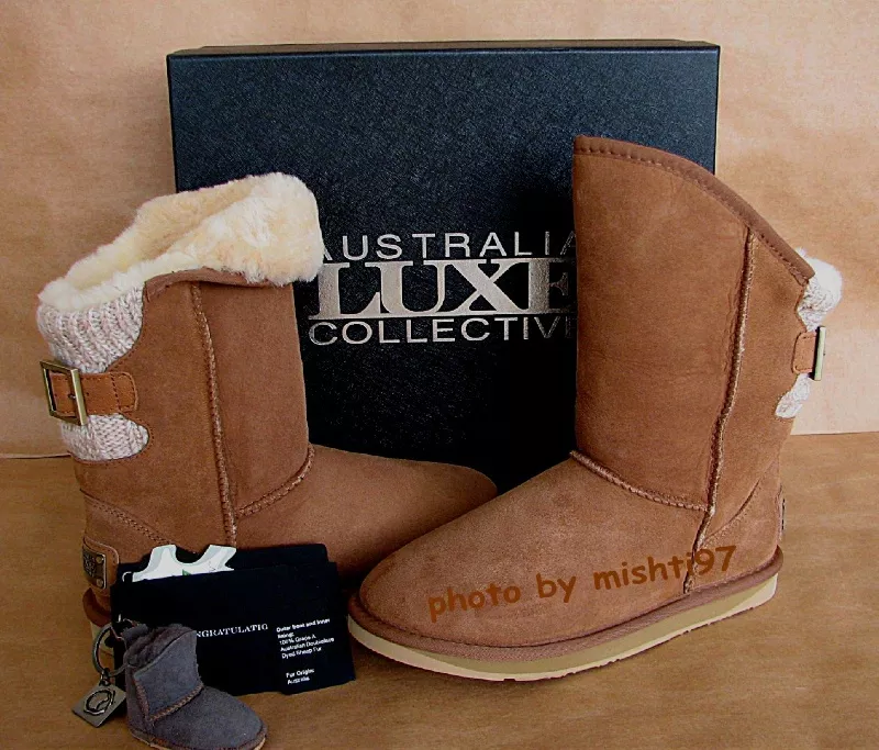 New 310. AUSTRALIA LUXE COLLECTIVE Spartan Knit Boots 9 Love Sheepskin Suede