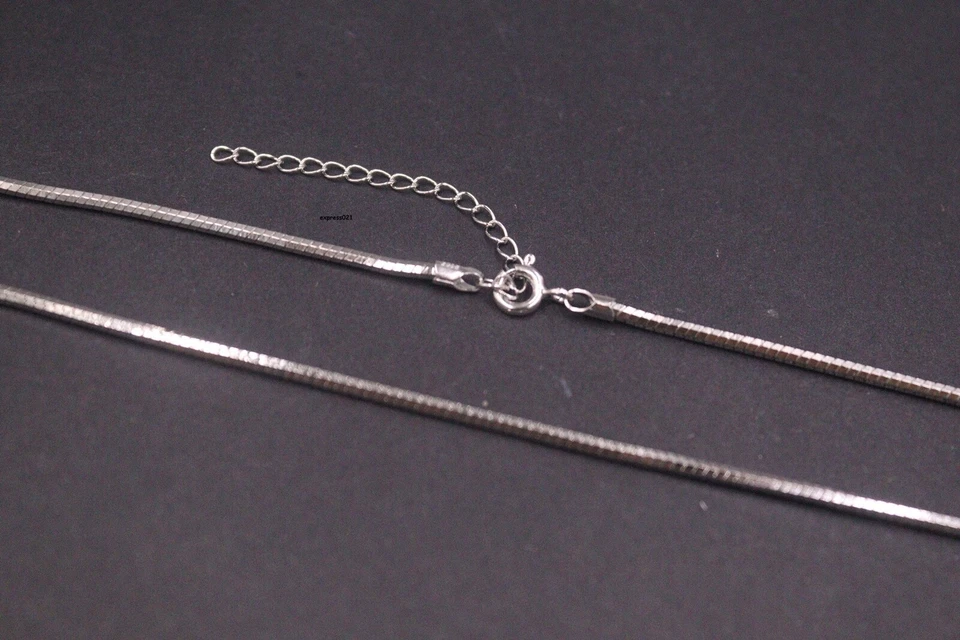 Collar de ajuste de serpiente de 2 mm de cadena de plata esterlina 925 sólida real para mujer 11 g Foto 4 de 4