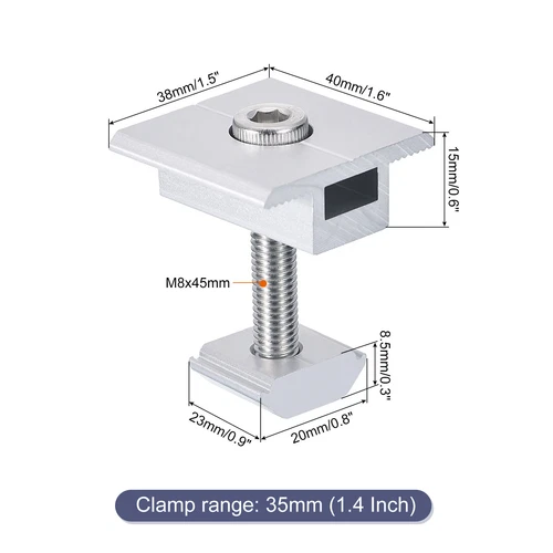 12Pcs Solar Panel Middle Clamps 35mm Aluminium Solar Panel Roof Mount Mid Clips - Picture 2 of 6