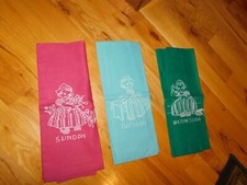 Dutch Girls Kitchen Towels Day of Week Cross Stitch Handmade