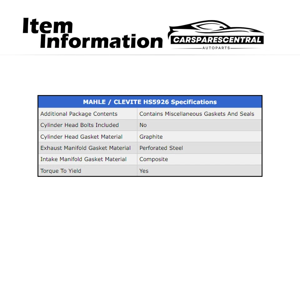 Juego de juntas de culata de motor MAHLE 1996 1997 1998 1999 Mazda B3000 3,0 L Foto 4 de 4