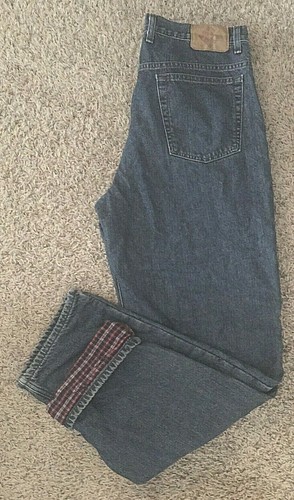 Blue Denim Plaid Flannel Lined 