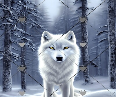 WHITE WOLF WINTER SNOW COMPUTER MOUSE PAD  9 x 7