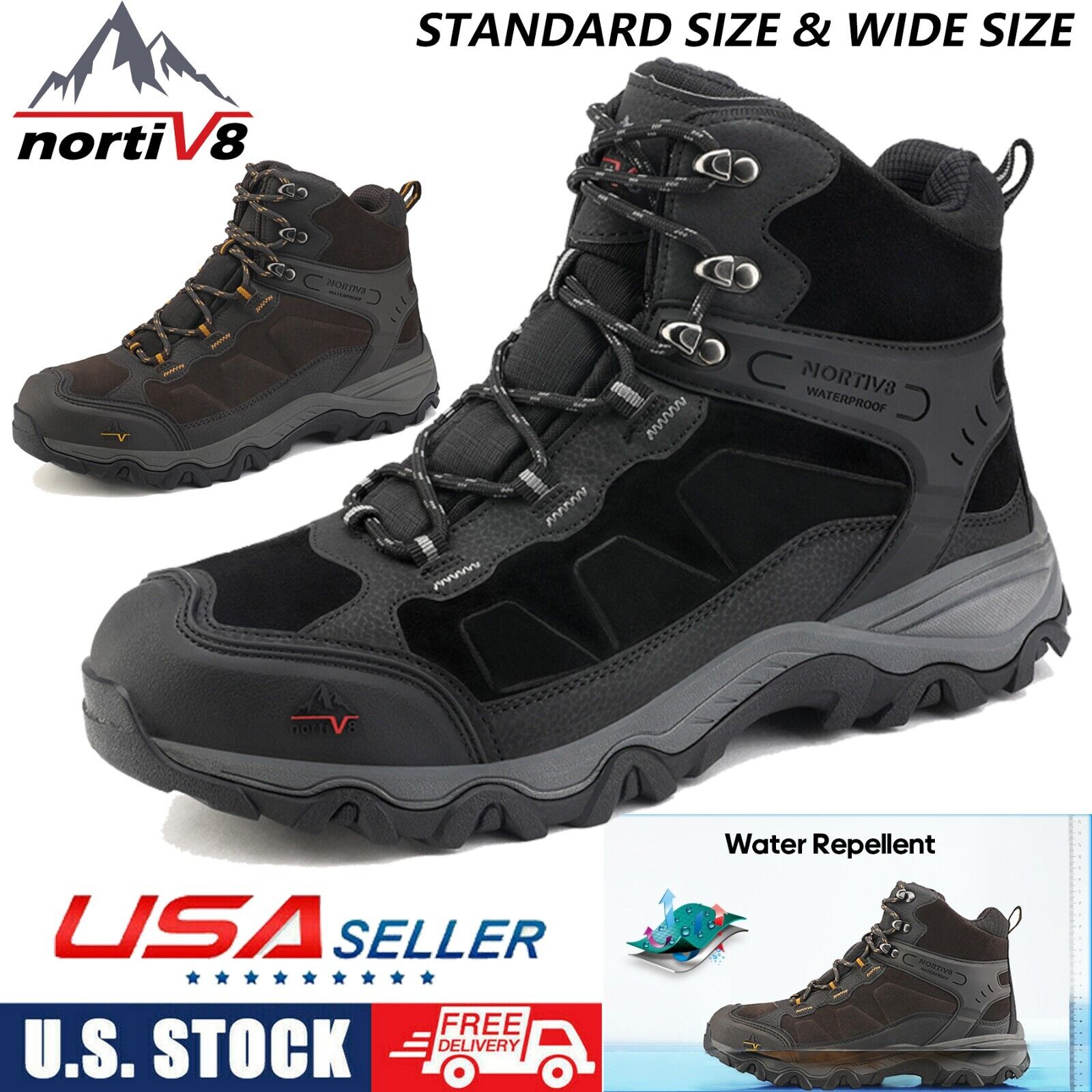 NORTIV Men#039;s Waterproof Hiking Boots Non-slip Trekking Mountaineering  Shoes eBay