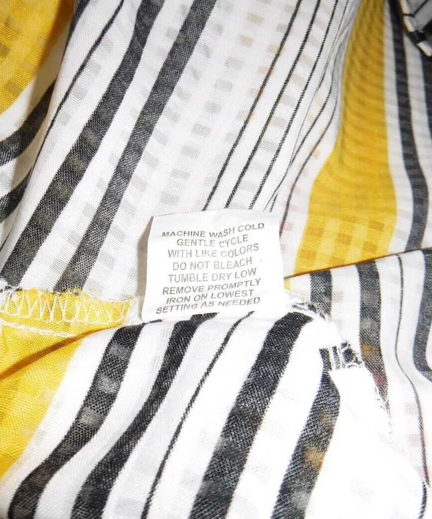 Notations Large white multi-colored striped adjus… - image 6