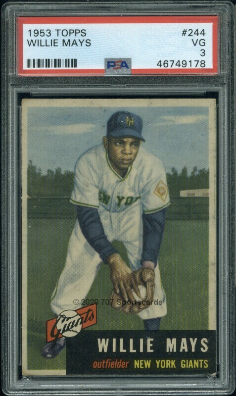 1953 Topps 244 Willie Mays PSA 3 (9178)