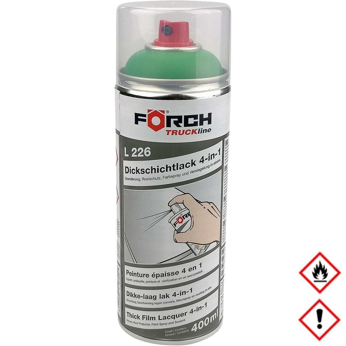 FORCH 4-in-1 Traktorlack Spray – Dickschicht, Rostschützend, Für Fast Alle Oberflächen, 400 Ml Dose