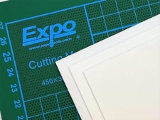 3 SHEETS WHITE PLASTIC SHEET / PLASTICARD 1.5mm (60 Thou) THICK EXPO 56060