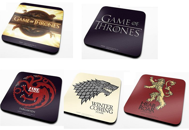 Oficial Juego de Tronos Posavasos Tapete Logo Casa Sigil Invierno TV Novedad De