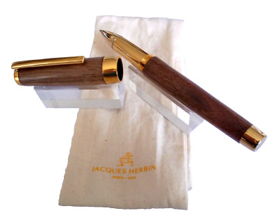 Exceptional Roller Ball Pen of Prestige Jacques Herbin in Walnut Wood M527
