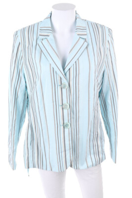 BASLER Blazer With Revers Collar Stripes D 42 light blue beige shades