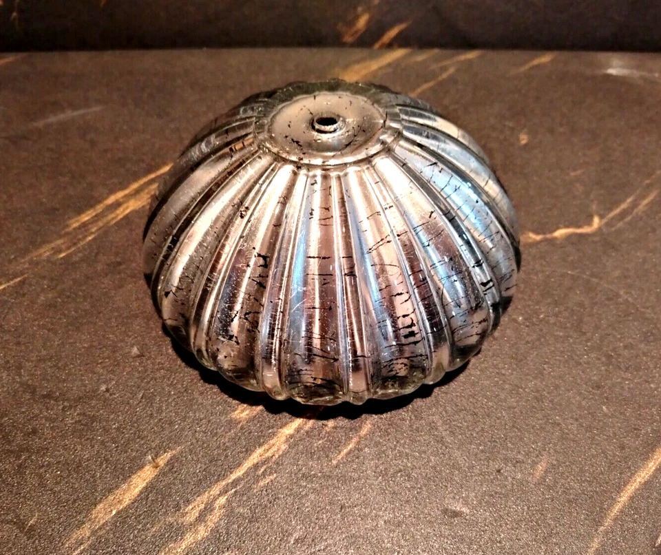 PARALUME IN CRISTALLO BOHEMIA , DECORATO ARGENTO, Ø180 mm, RICAMBIO LAMPADARIO - Immagine 2 di 4