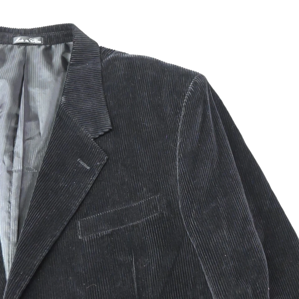 Chaqueta Blazer Abrigo Deportivo Monsieur Adolfo 44R Negra Ancha Pana Ballena Para Hombre Foto 2 de 4