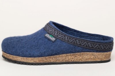 Stegmann 108 Filz Clog Hausschuhe Jeans Blau Schuhe Schurwolle 17801-8813