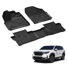 LASFIT Floor Mats for Honda Passport 2019-2025 1st & 2nd Row Custom All Weather