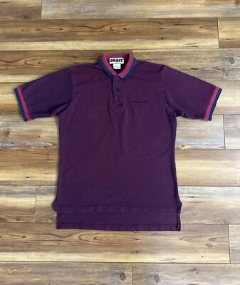 VTG Boast Polo Porsche Racing Short Sleeve Shirt Embroidered Gradient Red Mens M