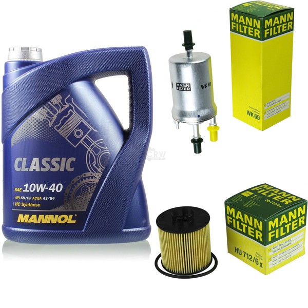 MANN-FILTER Inspektionspaket 5L Mannol Classic 10W-40 FüR Vw Golf V 1.4 Tsi 1.6-image