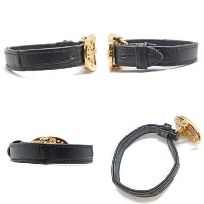 アクセサリー A8Q Chrome Hearts Chrome Hearts Tiny Oval Cross 22K Diamond Leather Bracelet Alli YG