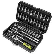 46 Pieces 1/4 Inch Drive Industrial Grade Socket Ratchet 1/4 Inch Drive 46PCS