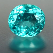 1.21 ct Shimmering Oval 6.67 x 5.99 mm Brazil Paraiba Blue Apatite Gemstone