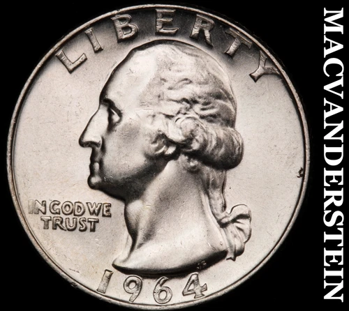 1964 Silver Washington Quarter-Choice Gem BU Lustrous No Reserve #i3074