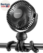 Mini Portable Stroller Fan, Battery Operated Small Clip On, Detachable 3 Speed R
