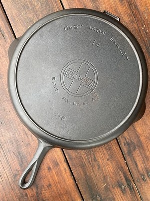 Griswold Cast Iron #14 Slant EPU Logo Skillet w/ Heat Ring