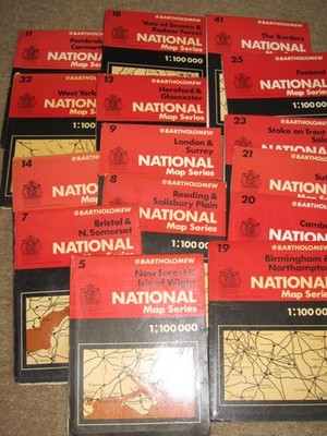 Bartholomews National Series Half-inch maps;  1975-1984 - very good condition