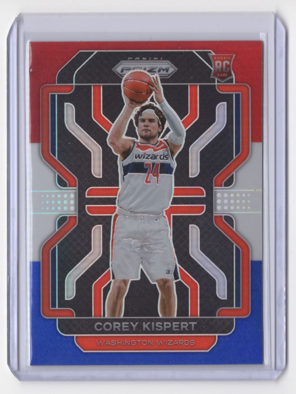 2021-22 Panini Prizm Red White Blue Corey Kispert Washington Wizards #275