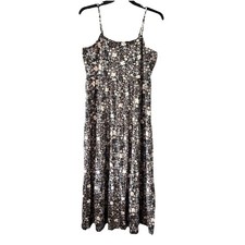 SO Sz XL Tiered Floral Maxi Dress Sleeveless Spaghetti Strap Boho Cottage