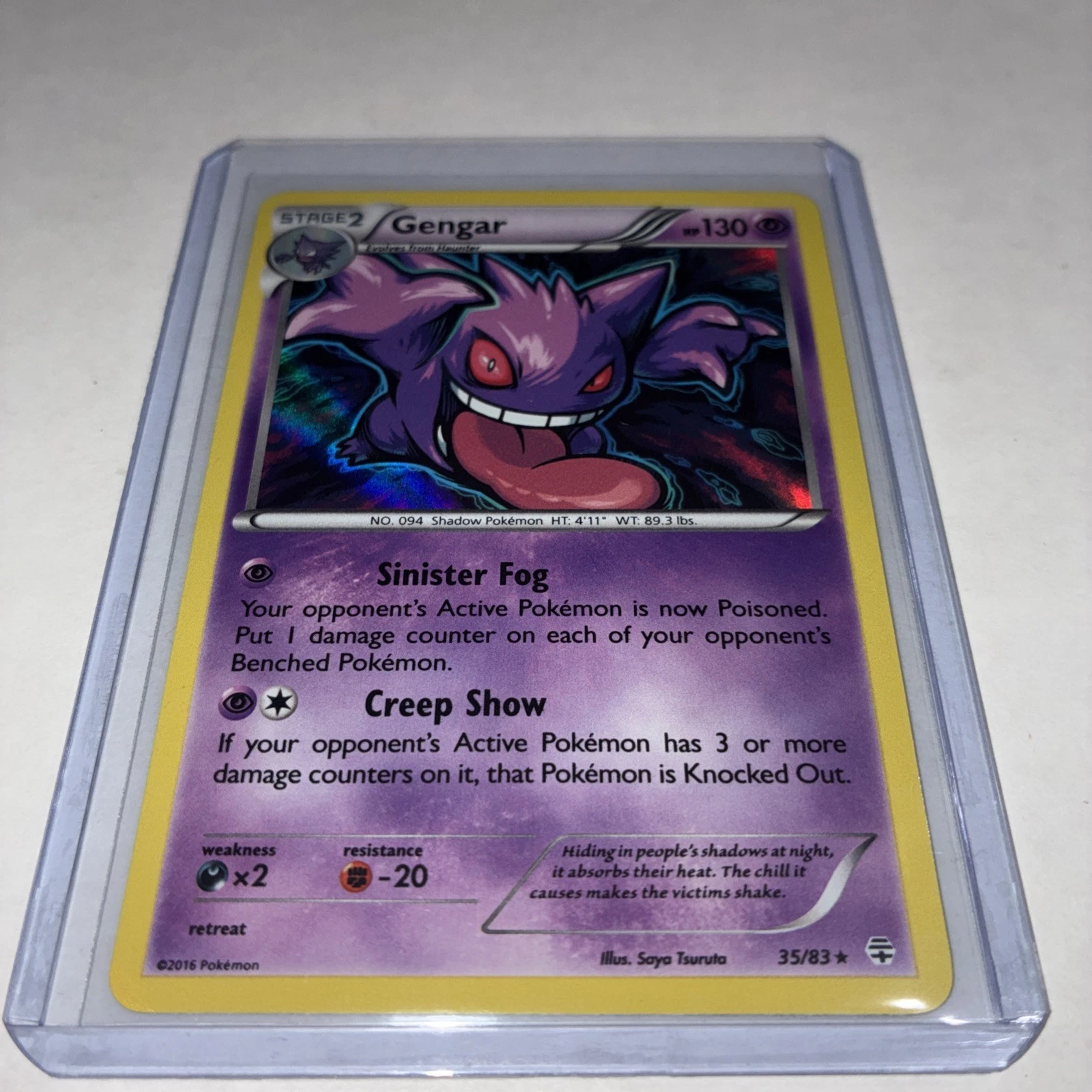 Pokémon Gengar Holo Rare TCG Card 35/83 Generations LP 2016