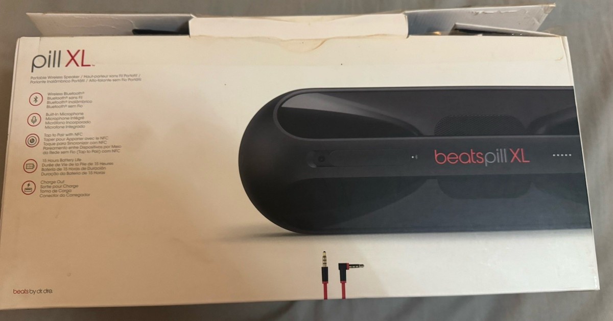 Beats Pill XL Bluetooth Speaker Box With AC Adapter. No Speaker
