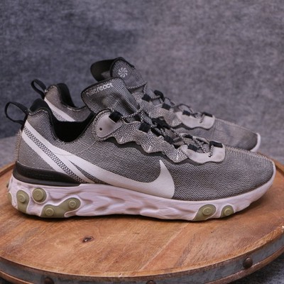 Nike React Element 55 Men Size 12 Safari Pack Wolf Gray Sneakers Shoe CD2153-100