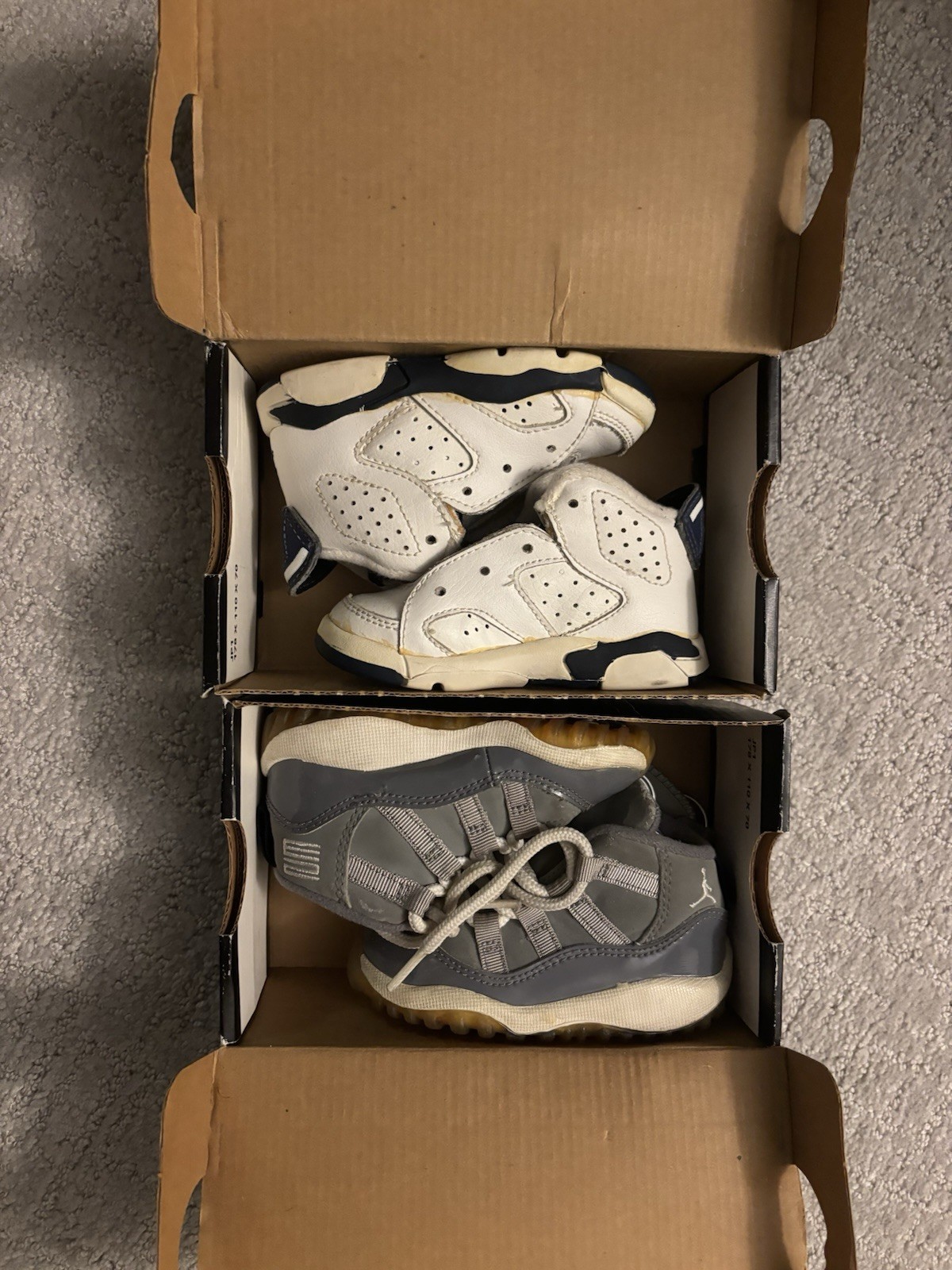 Vintage Baby Jordan Sneaker Lot Size 5c Cool Grey 11 Midnight 6 Og All Rare