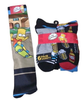 Hyp Online The Simpsons Bart Homer Krusty AOP Socks 8 Pairs  6-12