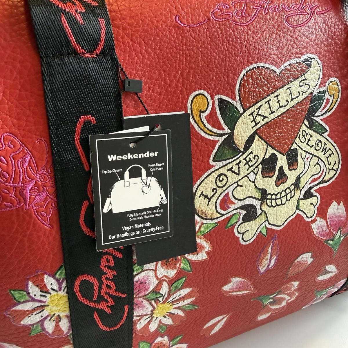 Ed Hardy Red Large Weekender Duffle Bag - Love Kills Slowly | eBay