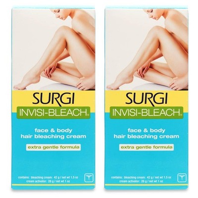 Surgi Invisi-Bleach Face & Body Hair Bleaching Cream 1.5 oz ( Pack of 2)