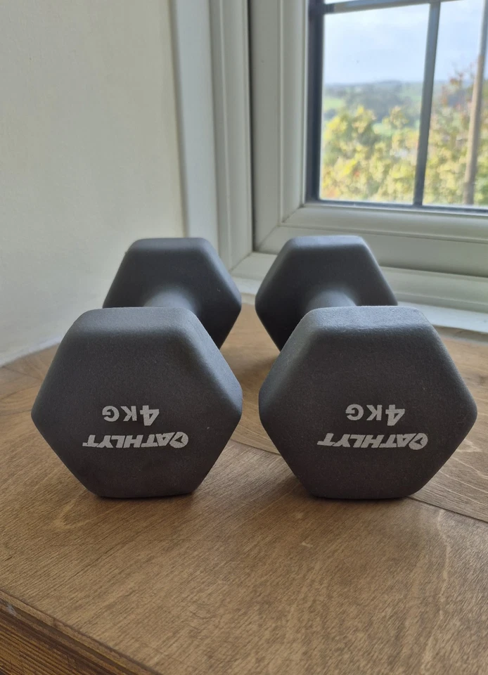 Athlyt 2 x Grey Soft-Touch 4kg Neoprene Dumbbells, photo 3 of 5