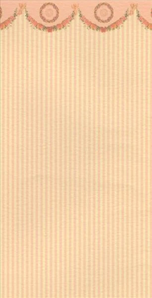 CREAL Apricot gestreifte Tapete mit Ornament, Puppenhaus, Puppenstube 1:12