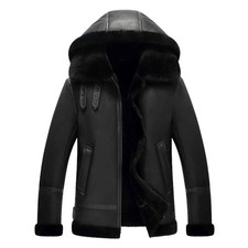  Regals Leather Men s Black Hooded B3 Leather...