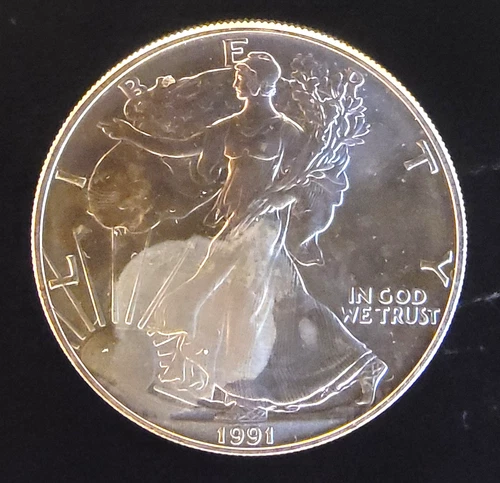 1991 American Eagle Toned Walking Liberty Bullion Vtg-0.999 Silver 1 Oz Coin 2z