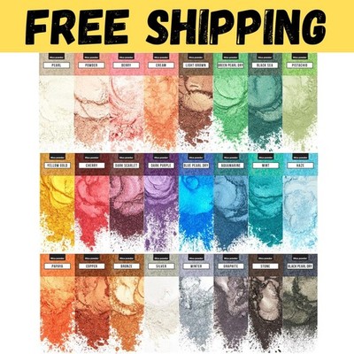 Mica Powder，24 Colors - 10g/Bottle of Natural Pigment Powder for Epoxy Resin