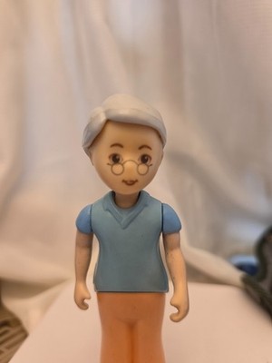 VTG Little Tikes Dollhouse Grandpa Doll Figure Grandfather Grandparent Glasses