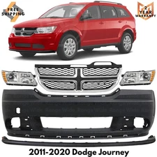 Front Bumper Cover Paintable & Grille Assembly Kit For 2011-2020 Dodge Journey