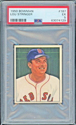 1950 Bowman #187 Lou Stringer PSA 5 Boston Red Sox Vintage Baseball Card