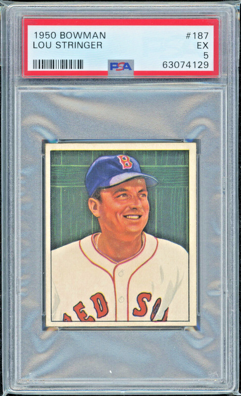 1950 Bowman #187 Lou Stringer PSA 5 Boston Red Sox Vintage Baseball Card