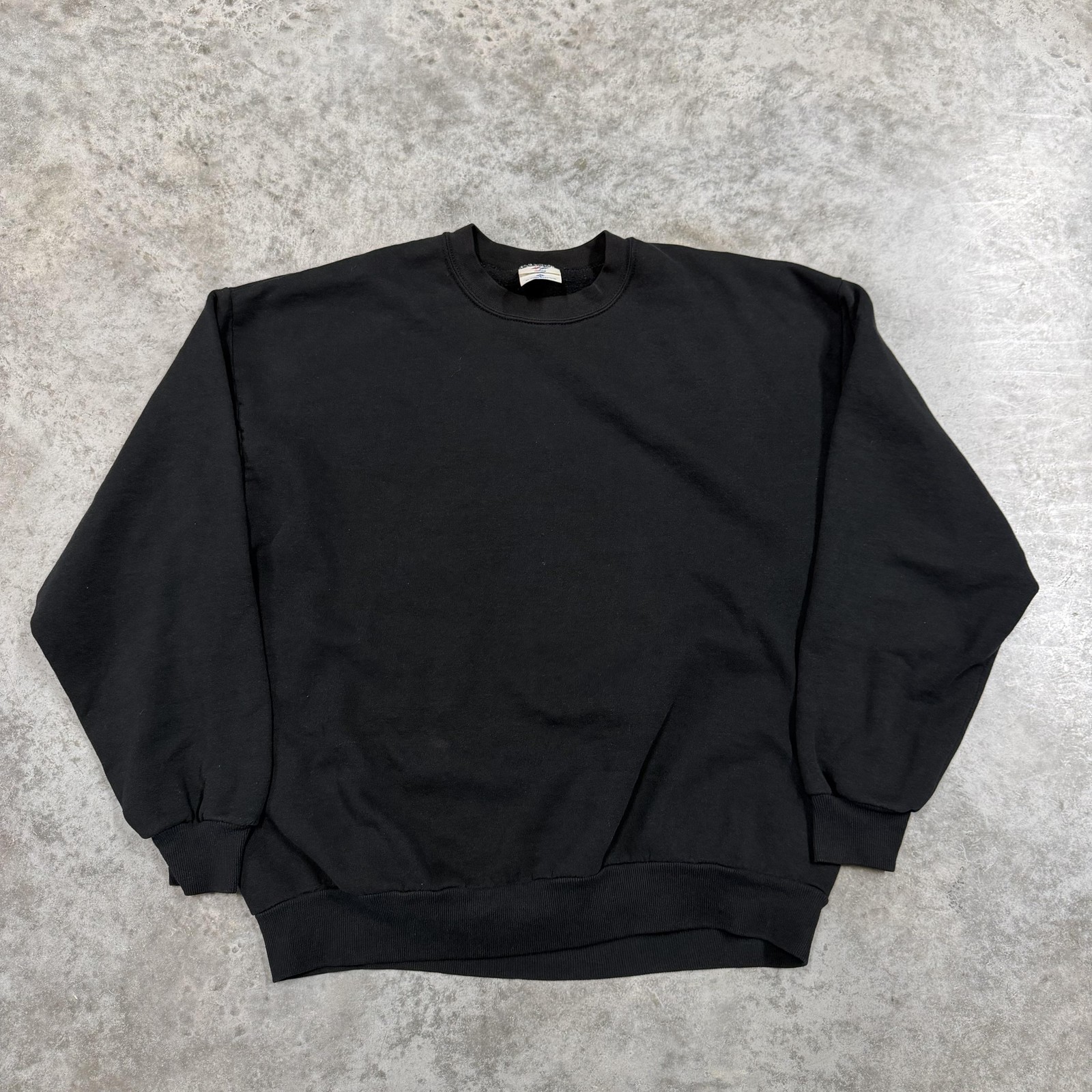 Jerzees Sweatshirt Mens XL Black Fleece Crewneck Pullover Blank Solid Basic