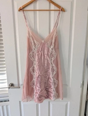 Gilligan & O'Malley Pink Satin & Lace Slip Dress Nightie- Size Large - Image 1 of 4